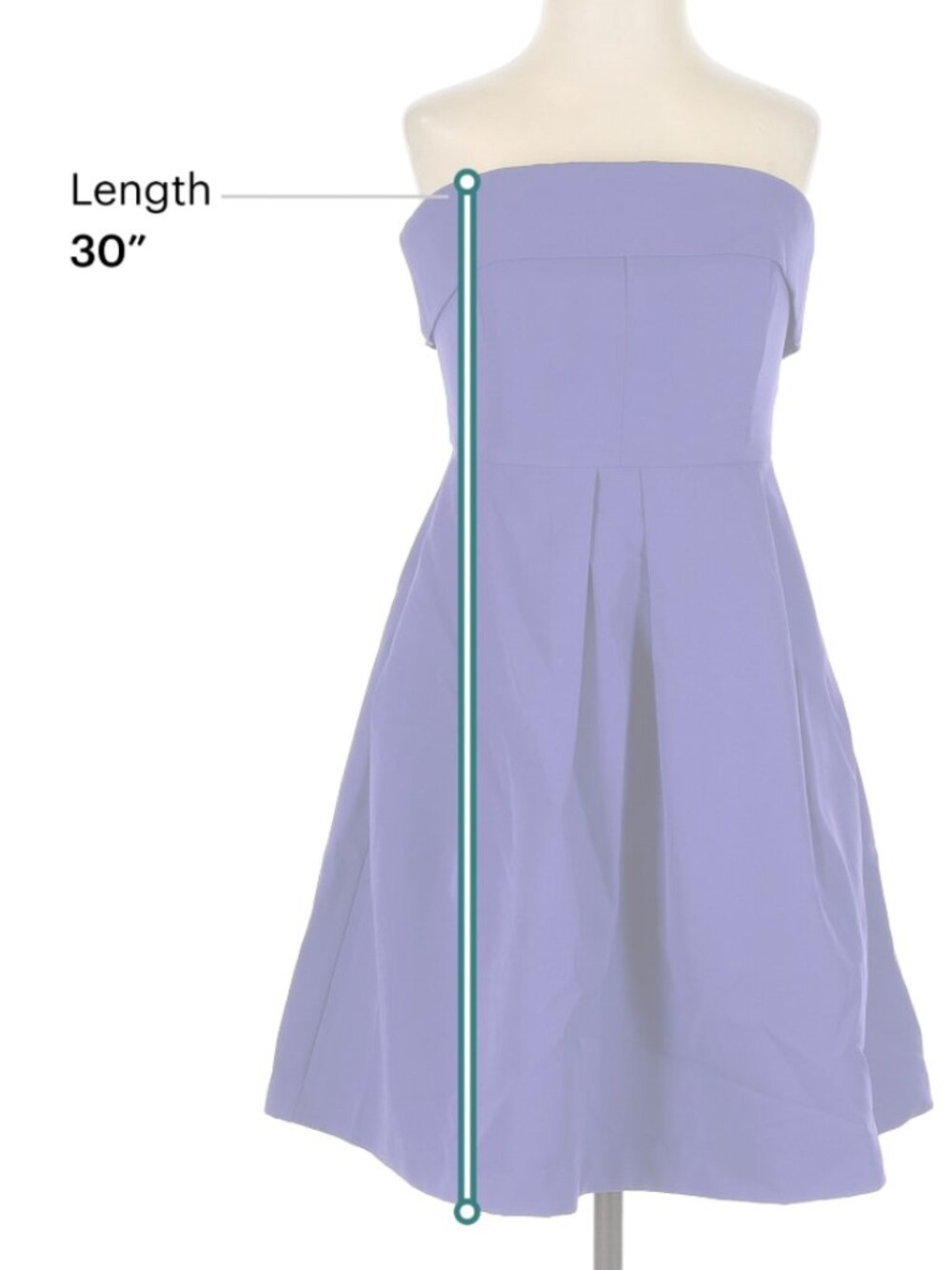 Jewel Badgley Mischka Violet/Purple Strapless Foldover Mini Dress - Picture 6 of 9